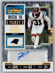 Rejzohn Wright 2023 Panini Contenders Week 18 Ticket Rookie Auto /18 #308 - Picture 1 of 2
