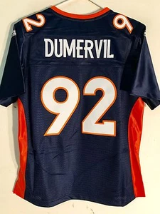 Camiseta deportiva para mujer Reebok Premier cosida nfl de los Denver Broncos Elvis Dumervil azul talla M - Imagen 1 de 2