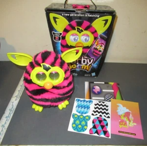 Hasbro Furby Boom Black & Pink Stripes Interactive Toy - Picture 1 of 1