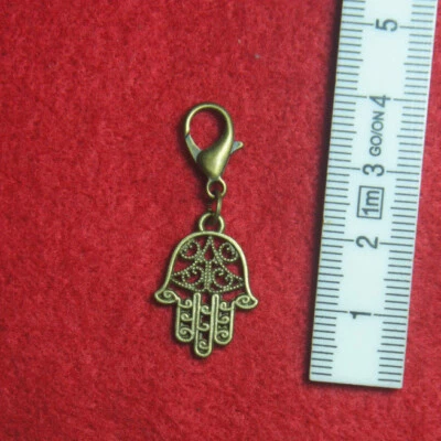 Nazar Hand der Fatima Hamsa Anhänger bunt antik silber- gold- und bronzefarben - Bild 1 von 4