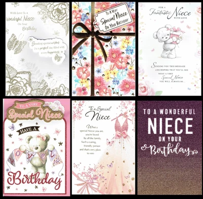 PRELUDE / IN TOUCH ECT Special NIECE BIRTHDAY CARD ~ QUALITY With Nice Words Choice of Design