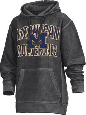 Women's Black University of Michigan Wolverines Hoodie Comfy Cord Pullover - Image 1 of 3