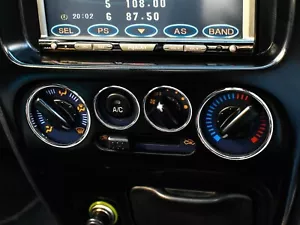Fits Daihatsu YRV 00-05 Aluminum Polished Air Con Control Surrounds Rings x4 - Imagen 1 de 8