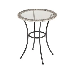 Four Seasons Courtyard 24" Gray Marbella Wicker Bistro Table - Picture 1 of 4