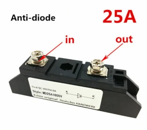 Diodo de carga anti-retroceso MD25A1600V 25A 1600V 20 PIEZAS - Protección de corriente inversa - Imagen 1 de 2