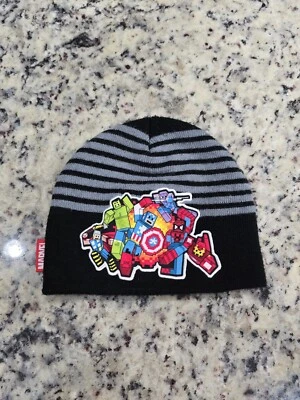 YOUTH Marvel Avengers Beanie Hat Minecraft Assemble Super Heroes Boys Graphic - Image 1 of 2