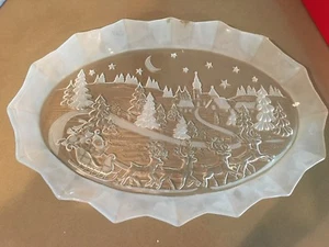 Juego de 2 platos para servir de cristal MIKASA Holiday SILENT NIGHT OVALADOS REDONDOS Navidad - Imagen 1 de 10