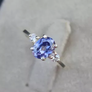Splendidi anelli in tanzanite fatti a mano anello in argento sterling anello di fidanzamento in tanzanite - Foto 1 di 6
