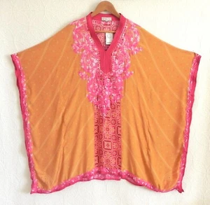 AL Jaber Gallery Pullover Cape/Cover-Up Handstickerei 100% Seide Onesize passt M - Bild 1 von 12