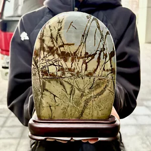 3,94 Pfund schöner natürlicher chinesischer dendritischer Kalkstein Bildstein Guohua - selten - Bild 1 von 16