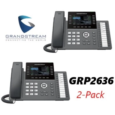 2 Grandstream GRP2636 12-Line 6 SIP IP Phone Color Screen Dual Gigabit Lot - Image 1 of 4