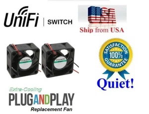 2x Quiet Version Replacement Fans for Ubiquiti US-24-250W UniFi Switch 18dBA - Picture 1 of 6