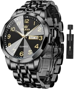 OLEVS Watch for Men Business Dress Diamond Analog Quartz Date Luxury Classic - Picture 1 of 6