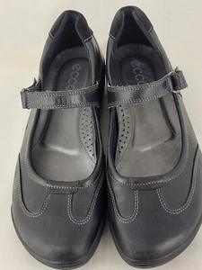 Zapatos Mary Janes Ecco de cuero negro cómodos informales negros talla 8,5 EE. UU. 39 euros - Imagen 1 de 12