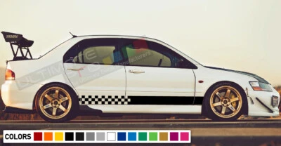 Stripe decal For Mitsubishi lancer evo 7 8 9 racing bonnet panel gsr visor Trunk - Image 1 of 4