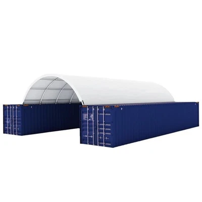 20'x40' Shipping Container Canopy Shelter 11oz PE | Easy Install Complete Kit - Image 1 of 4