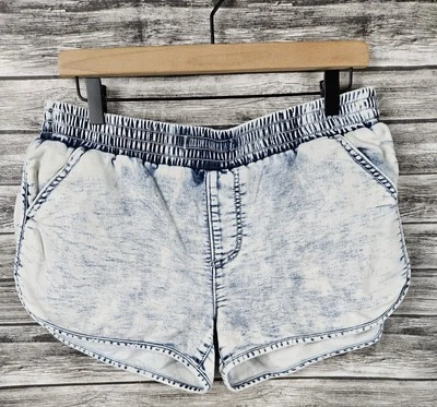 Mossimo Women's Size Large Light Blue Wash Pull-on Shorts Elastic Waist  - Image 1 of 4