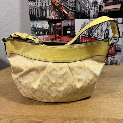 Bolsa de ombro rara COACH F13741 Soho polia Ted Signature AMARELA (CON53) - Imagem 1 de 4