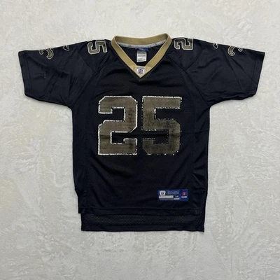 Футболка Reebok New Orleans Saints Reggie Bush молодежная средняя черная NFL футбол 25 - Изображение 1 из 4