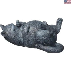 Resin Cat On Back Sculpture - Indoor Art - Picture 1 of 4