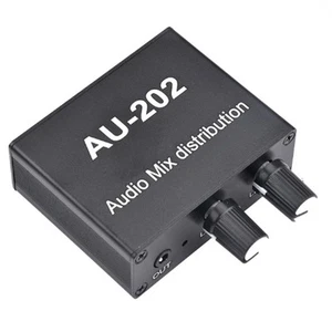 AU-202 2 Input 2 Output Stereo Mixer Audio Distributor for Headphone4095 - Picture 1 of 6