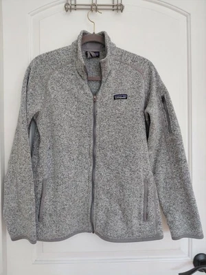 Patagonia Better Suéter Mujer Grande Gris Cremallera Completa Polar Tejido Exterior Chaqueta Foto 1 de 4