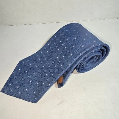 Corbata de cuello de poliéster Principe vintage azul aciano con puntos blancos Foto 1 de 4