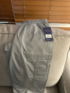 Cherokee Workwear Originals Elastic Waist Cargo Scrub Pant | Petite Small. Gray - Picture 1 of 3