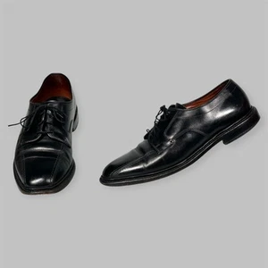 ALLEN EDMONDS Shoes Mens Size 9.5 D Dawson Bicycle Toe Black Leather Oxford - Picture 1 of 17