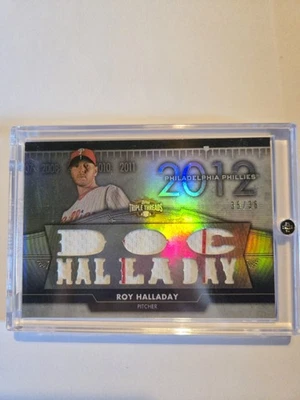 2012 Topps Triple Threads Flashback Relics Roy Halladay #TTFR-8 35/36 Dual Side - Image 1 of 2