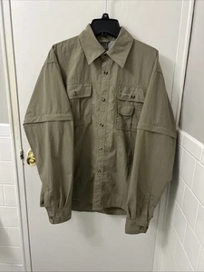 Columbia Titanium Shirt Mens M Gray Button Down Convertible Fishing Pockets L/S - Picture 1 of 13