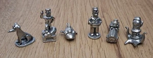 2001 MONOPOLY The SIMPSONS 6 Replacement Pewter Character Tokens Homer Bart - Picture 1 of 5