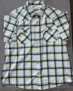 Magellan Outdoors Mag Wick Adventure Gear Shirt Mens 3XL White Plaid Snap Button - Picture 1 of 7