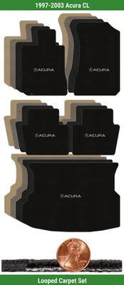 Custom Classic Loop Carpet Mat Set for 1997-2003 Acura CL w/Logo (5 pieces) #U - Image 1 of 4