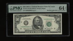 DBR 1981-A $50 FRN St. Louis Fr. 2021-H PMG 64 EPQ Serial H00860692A - Picture 1 of 2