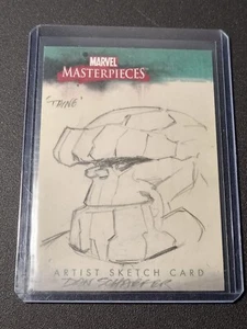 2008 Marvel Masterpieces 'Thing' Rare Hand-Drawn Chase Marvel Sketch Card 1/1 - Picture 1 of 2