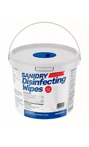 Sanidry Unscented Disinfecting Wipes in Bucket ~ 300 Count - Picture 1 of 5
