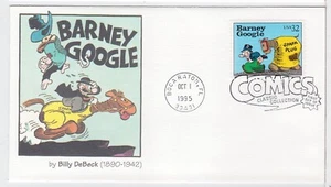 TurtlesTradingPost- Barney Google- Comic Strips 1995- #3000i FDC Fleetwood - Picture 1 of 2