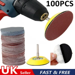 100Pcs 75mm Sanding Discs Pad Kit for Drill Grinder Rotary Tools + Backing Pad - Picture 1 of 12