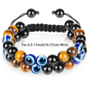 1pc Triple Bracelet, Tiger Eye Stone and Black Obsidian Beads Bracelet for Women - Picture 1 of 6