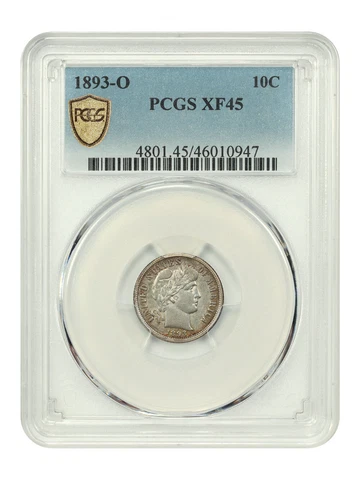 1893-O 10C PCGS XF45 Cover