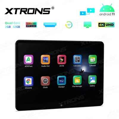 drehbar 14" Android 11 Auto Monitor Kopfstütze 2160*1440 QHD 4K Video HD IN/OUT - Bild 1 von 4