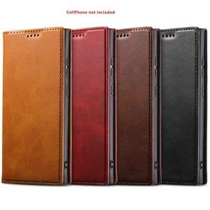 Genuine PU Leather Phone Case for Samsung Galaxy S23 Ultra, Premium Protection - Picture 1 of 9