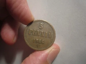FINLANDIA RUSIA 1866 5 PENIQUES - Imagen 1 de 2