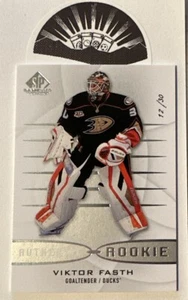2013-14 SP Game Used Authentic Rookies 12 /30 Viktor Fasth #165 Rookie RC - Picture 1 of 10