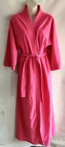VTG 80s Vandemere Velour Bath Robe Pink Belted Long USA UNION MADE~Sz Unsure - Picture 1 of 10