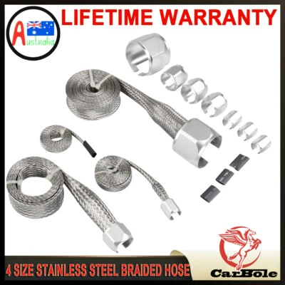 2-Color BRAIDED STAINLESS HOSE SLEEVE KIT CHROME DRESS UP - image 1 of 4