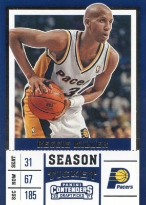 2017-18 PANINI CONTENDERS SEASON TICKET REGGIE MILLER WHITE JERSEY PACERS NO. 41 - Image 1 of 2