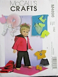 McCalls Craft Pattern 4896 One Size 18" Puppenkleidung Kleiderschrank 2006 ungeschnitten - Bild 1 von 2