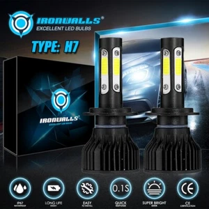 4-sides H7 LED Headlight 2 Bulbs High/Low Beam For 2008-2017 Mercedes-Benz C300 - Picture 1 of 12